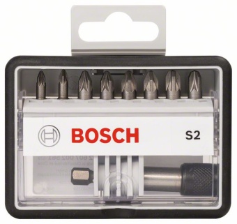Набор Robust Line из 8+1 насадок-бит S Extra Hart PZ1 PZ2 PZ3 25 mm 2607002561